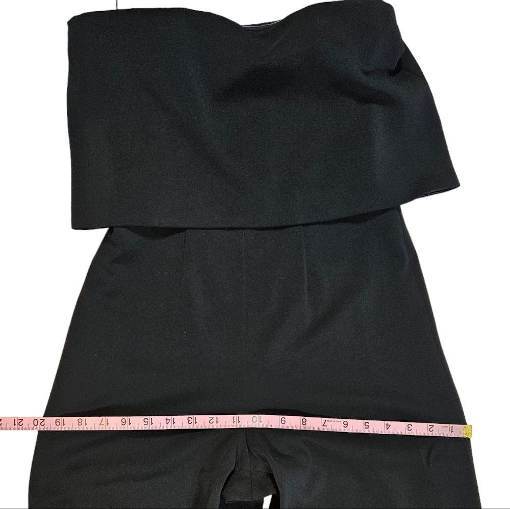Jay Godfrey Moore Black Wide Leg Jumpsuit Size 0 Strapless Cut Out Back Classic - Picture 16 of 16